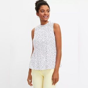 LOFT black and white eyelet halter top.